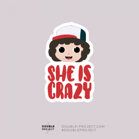 enganchina-individual-dustin-stranger-things-double-project Sticker Dustin She is crazy - Double Project