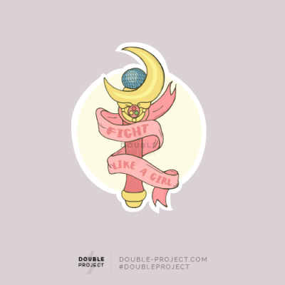 Sticker Fight like a Girl Sailor Moon - Double Project