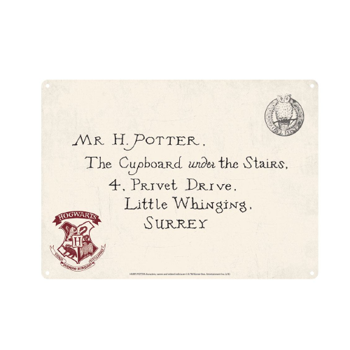 Placa Chapa Carta Harry Potter  Double Project