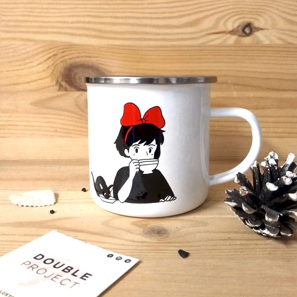 Taza vintage metálica Una brija sin gato negro no es una bruja de verdad | Double Project