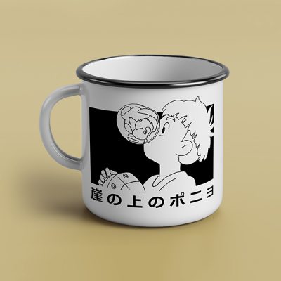 taza vintage cerámica Ponyo and Sosuke