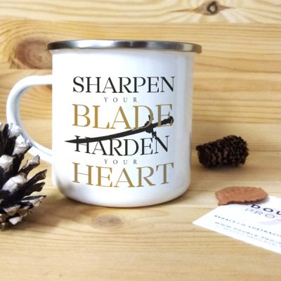 Taza vintage metálica Sharpen your blade