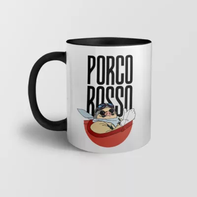 Taza interior y asa de color Porco Rosso
