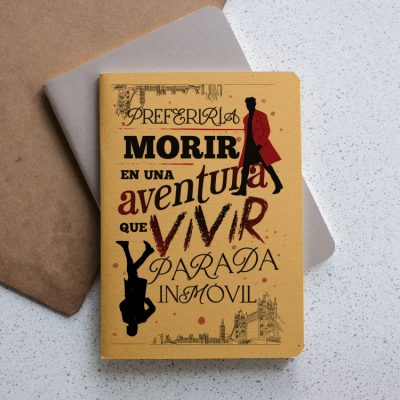 Libreta cosida morir en una aventura