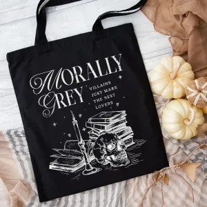 Tote bag de Algodón Morally grey (v. black)