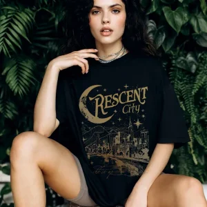 Camiseta algodón Crescent city Black V.