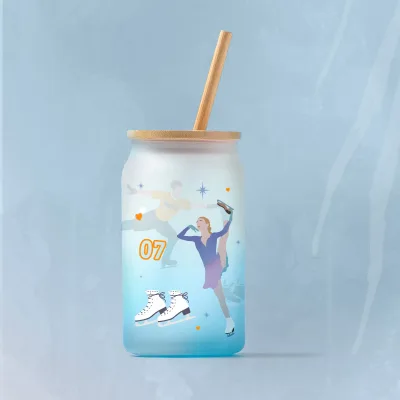 Vaso con tapa y pajita Romper el hielo